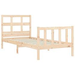 Maison Chic Cadre/structure de lit avec tête de lit pour adulte - Lit Moderne Chambre 90x200 cm bois massif -MN14136 pas cher