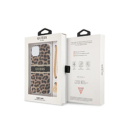 Avis Guess Maroquinerie Guess Coque pour Apple iPhone 13 Mini Leopard avec breloque Léopard