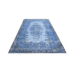 Vidal Tapis de laine 290x165 Bleu Ultra Vintage pas cher