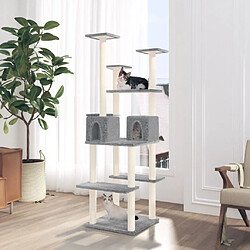 vidaXL Arbre à chat avec griffoirs en sisal Gris clair 167 cm