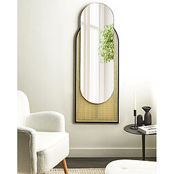 Beliani Miroir NEVERS Rotin Naturel