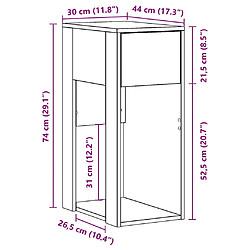 vidaXL Support de tour d'ordinateur avec tiroir vieux bois 30x44x74 cm pas cher