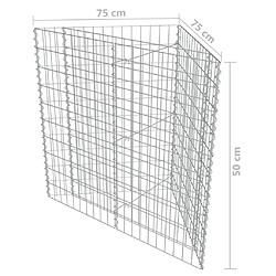 vidaXL Lit surélevé à gabion Acier galvanisé 75x75x50 cm pas cher