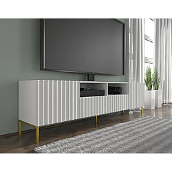 Avis Bestmobilier Lara - meuble tv - pieds dorés - 2 tiroirs - 200 cm