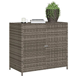 Avis vidaXL Armoire de rangement de jardin gris 83x45x76 cm résine tressée