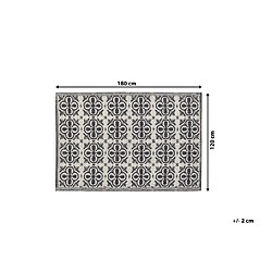 Beliani Tapis extérieur à motif floral noir et blanc 120 x 180 cm NELLUR