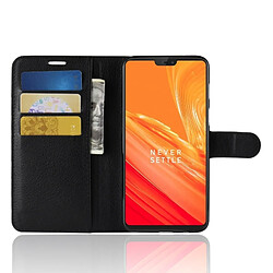 Acheter Wewoo Coque noir pour OnePlus 6 Litchi Texture Horizontal Housse en cuir avec support et fentes cartes porte-monnaie