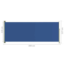 vidaXL Auvent latéral rétractable de patio 117x300 cm Bleu pas cher