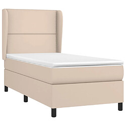 Avis Maison Chic Lit adulte- Lit + matelas,Sommier à lattes de lit avec matelas Cappuccino 100x200 cm -GKD30265