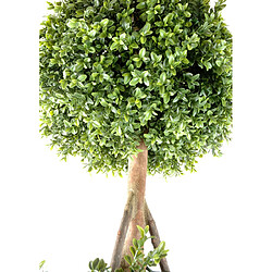 Pegane Plante artificielle haute gamme Spécial extérieur / Buis tige double boule - Dim : H.140 x D.40 cm