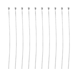 10pcs 925 Sterling Sliver Ball Head Pins Findings pour la fabrication de bijoux 30mm