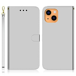 Etui en PU + TPU surface reflechissante avec support et sangle argent pour votre Apple iPhone 13 mini 5.4 pouces