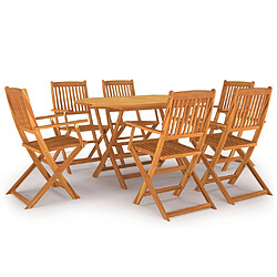 vidaXL Ensemble à manger de jardin 7 pcs Bois d'acacia massif