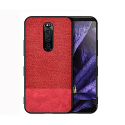 Wewoo Coque Rigide Housse de protection en tissu PU épissage antichoc pour Sony Xperia 1 rouge