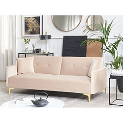 Beliani Canapé-lit LUCAN Beige Velours