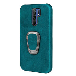 Coque en TPU + PU antichoc avec béquille cyan pour votre Xiaomi Redmi 9/Redmi 9 Prime/Poco M2