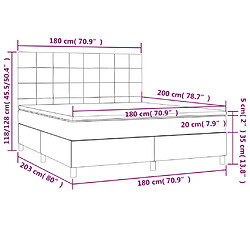 Acheter vidaXL Sommier à lattes de lit matelas et LED Bleu foncé 180x200 cm