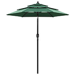 Helloshop26 Parasol mobilier de jardin à 3 niveaux avec mât en aluminium 2 m vert 02_0008778