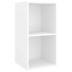 Avis vidaXL Meubles TV muraux 2 pcs Blanc Bois d'ingénierie