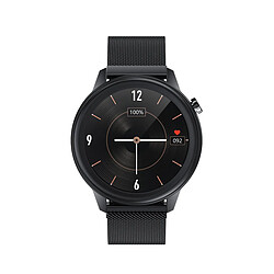 Chrono Montre connectée pour hommes femmes avec montre sport Fitness Tracker de à écran Tactile Complet de 1,3 Pouces IP68 étanche avec température corporelle Podomètre pour iOS Android-Noir2