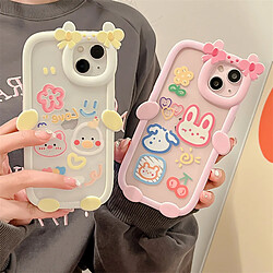 GUPBOO Étui pour iPhone11ProMax Graffiti fleurs lapin chien dessin animé étui pour téléphone portable fille douce