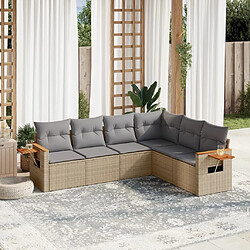 Maison Chic Salon de jardin avec coussins 6 pcs | Ensemble de Table et chaises | Mobilier d'Extérieur beige résine tressée -GKD54403