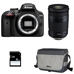 PACK NIKON D3400 + TAMRON 18-400 VC + Sac + Carte SD 4Go