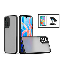 PHONECARE Kit Coque Anti Choque Caméra Protection + Film 5D Full Cover + Support Magnétique de Voiture Xiaomi Redmi Note 11 Pro - Noir