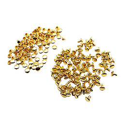 Acheter 100 sets double capuchons rivets boutons-pression rapide rivet cuir artisanat doré