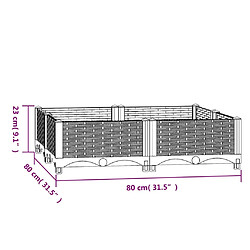 vidaXL Lit surélevé 80x80x23 cm Polypropylène pas cher