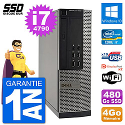 PC Dell OptiPlex 7020 SFF Intel i7-4790 RAM 4Go SSD 480Go Windows 10 Wifi - Occasion