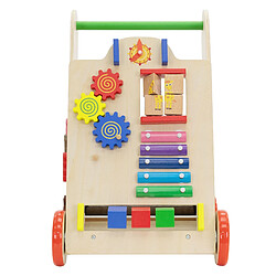 Chariot de marche avec centre d'activités 32x32x50 cm Coloré en bois Joyz