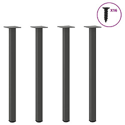 vidaXL Pieds de table basse 4 pcs anthracite 72-74 cm acier