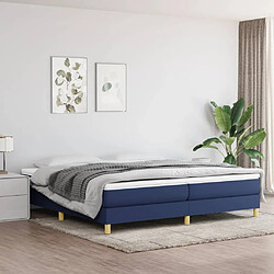 vidaXL Cadre de lit sans matelas bleu 200x200 cm tissu