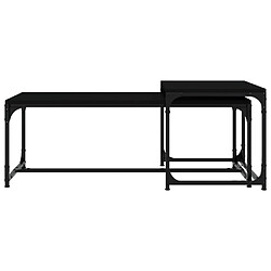 Acheter Maison Chic Lot de 2 Tables basses,Table Console pour salon Noir Bois d'ingénierie -MN33447