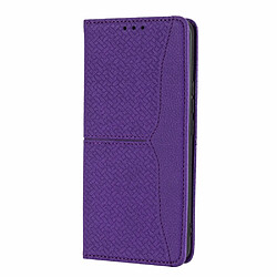 Etui en PU texture tissée légère avec support violet pour votre Honor 50