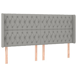 Maison Chic Tête de lit scandinave avec oreilles,meuble de chambre Gris clair 203x16x118/128 cm Tissu -MN78779