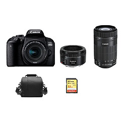 CANON EOS 800D KIT EF-S 18-55mm F4-5.6 IS STM+ EF-S 55-250mm F4-5.6 IS STM + EF 50mm F1.8 STM + 32GB SD card + camera Bag