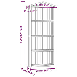 vidaXL Abri à outils de jardin 87x33x222 cm Bois de pin imprégné pas cher