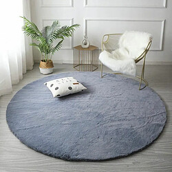 Tapis rond ? moelleux à poils longs ? Tapis décoratif pour salon, chambre à coucher, chambre d'enfant, salle à manger de qualité supérieure et doux (gris, Ø 100 cm)