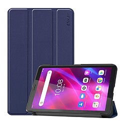 Enkay Etui en PU antichoc, avec support à trois volets bleu foncé pour votre Lenovo Tab M7/M7 (2nd Gen)/M7 (3rd Gen)