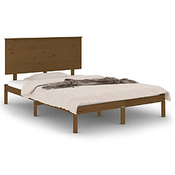 vidaXL Cadre de lit sans matelas marron miel 120x200 cm pin massif