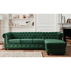 Lisa Design William - canapé Chesterfield d'angle droit - 4 places - en velours