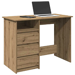 vidaXL Bureau chêne artisanal 102x50x75 cm bois d'ingénierie