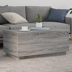 Maison Chic Table basse pour salon | Table à café avec lumières LED gris sonoma 90x50x40 cm -GKD26839