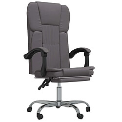 Maison Chic Fauteuil inclinable de bureau,Fauteuil luxe de relaxation Gris Similicuir -MN84882