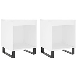 vidaXL Tables de chevet 2 pcs blanc 40x35x50 cm bois d’ingénierie