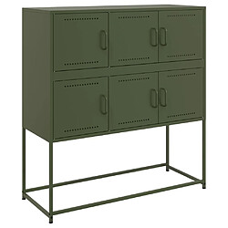 vidaXL Buffet vert olive 100,5x39x107 cm acier