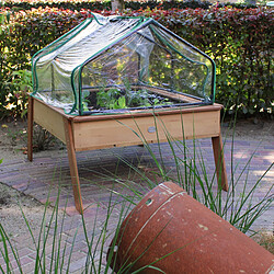 AXI Linda Table de Culture en bois avec Bac & Voile de Jardin | Potager sur Pied / Jardinière avec serre en marron pas cher