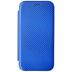 Coque en TPU + PU texture en fibre de carbone avec support et porte-carte bleu pour votre Motorola Moto G71 5G